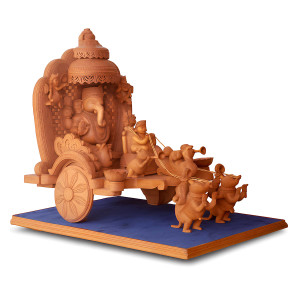Karnataka Handcrafted Wooden Ganesha Chariot Idol